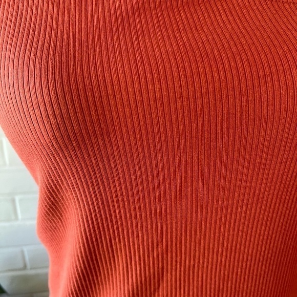 J. Crew one shoulder vintage rib size M orange rust asymmetrical - Picture 6 of 11
